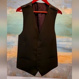 Mens Vest Large ( 42R) Black with white polka-dot lining